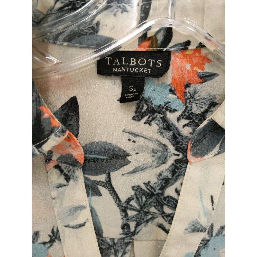 Talbots Nantucket Floral Button Down Shirt Long Sleeve Roll Tab SP - Picture 7 of 9